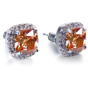 CHAMPAGNE CUBIC ZIRCONIA STUD EARRINGS